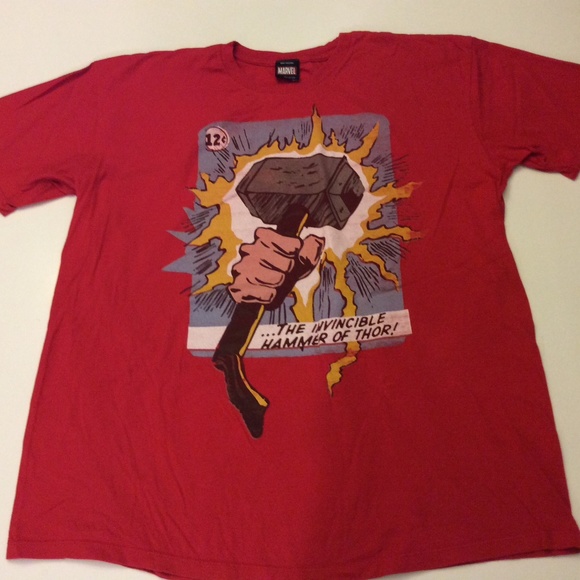 Men’s graphic T-shirt by Marvel featuring Thor’s Hammer size XL - Picture 1 of 3